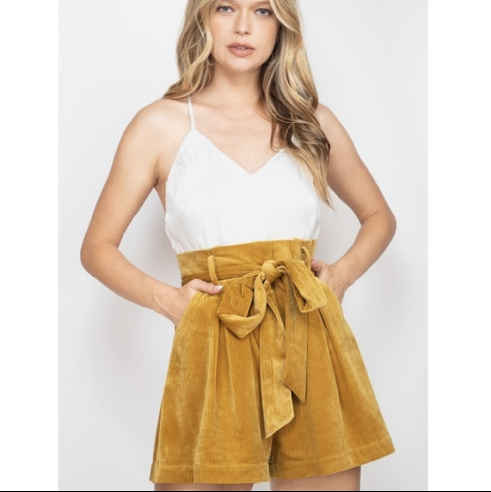 Paperbag Romper With Pockets